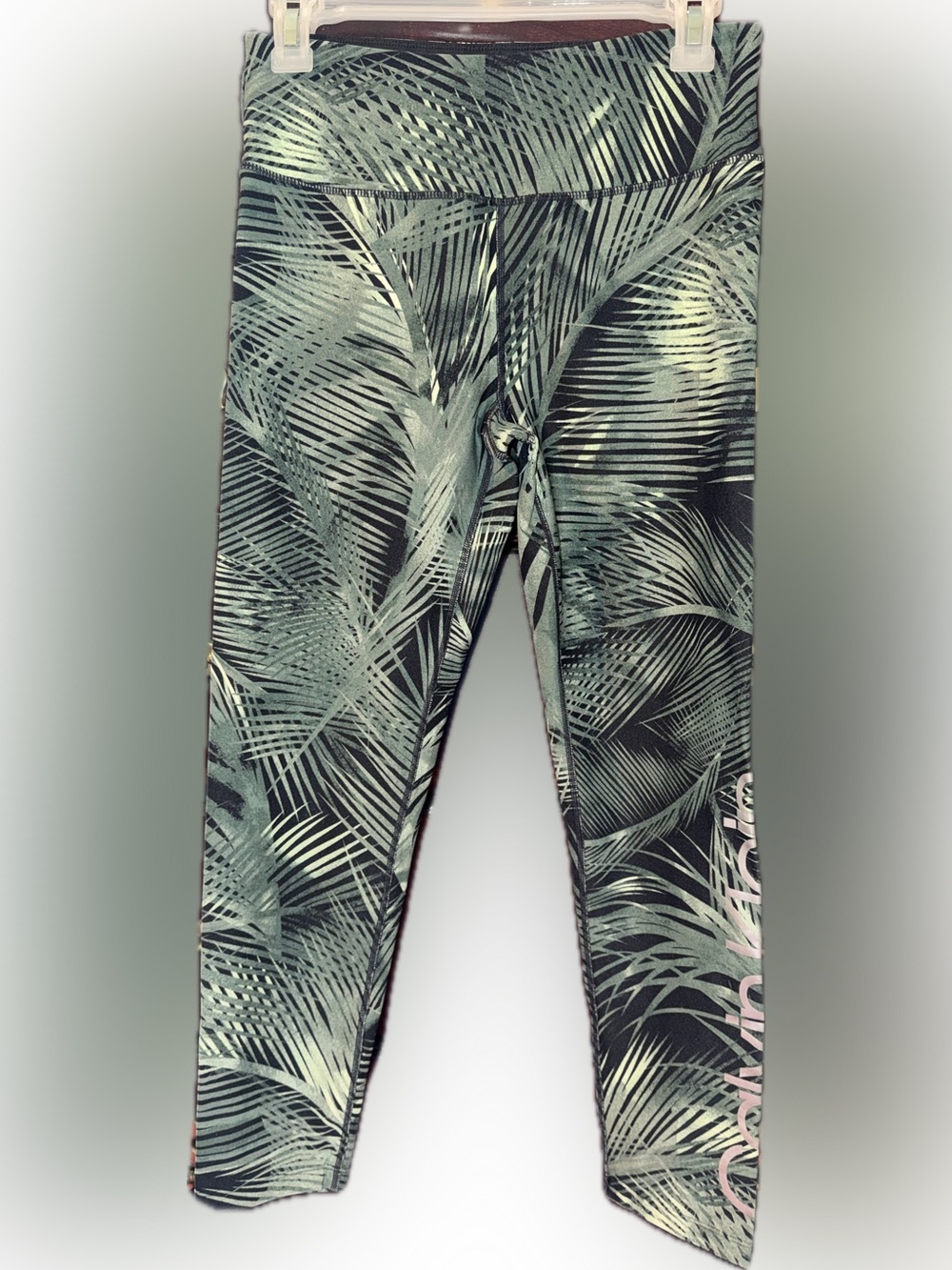 Calvin Klein Green Palm-Print Girls' Leggings